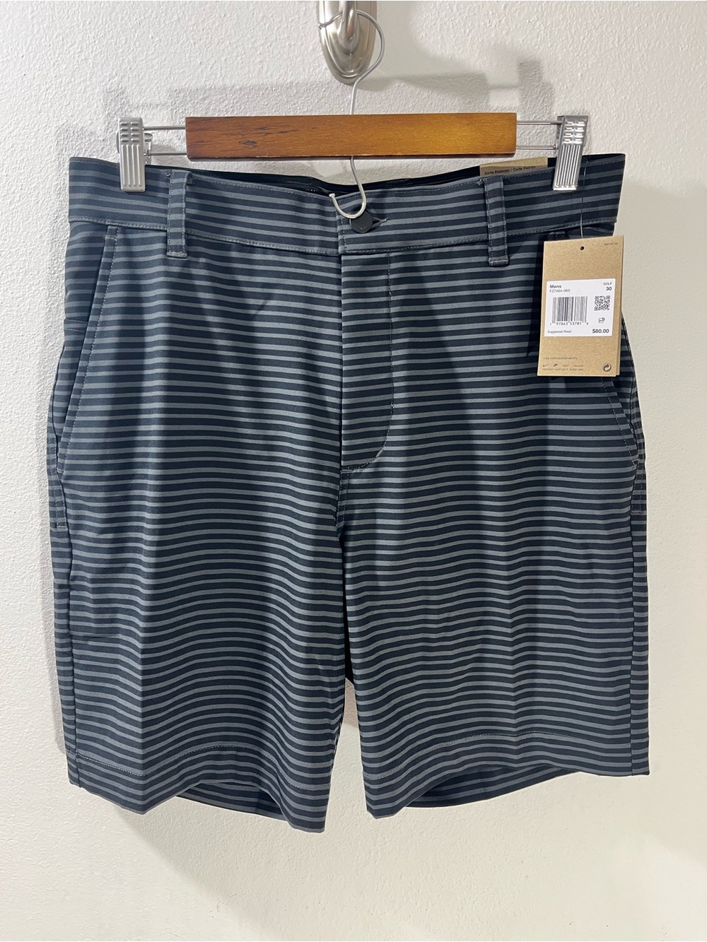 Nike Tour Chino Golf Shorts Men's Size 30 Black Striped FZ7464-060 Performance